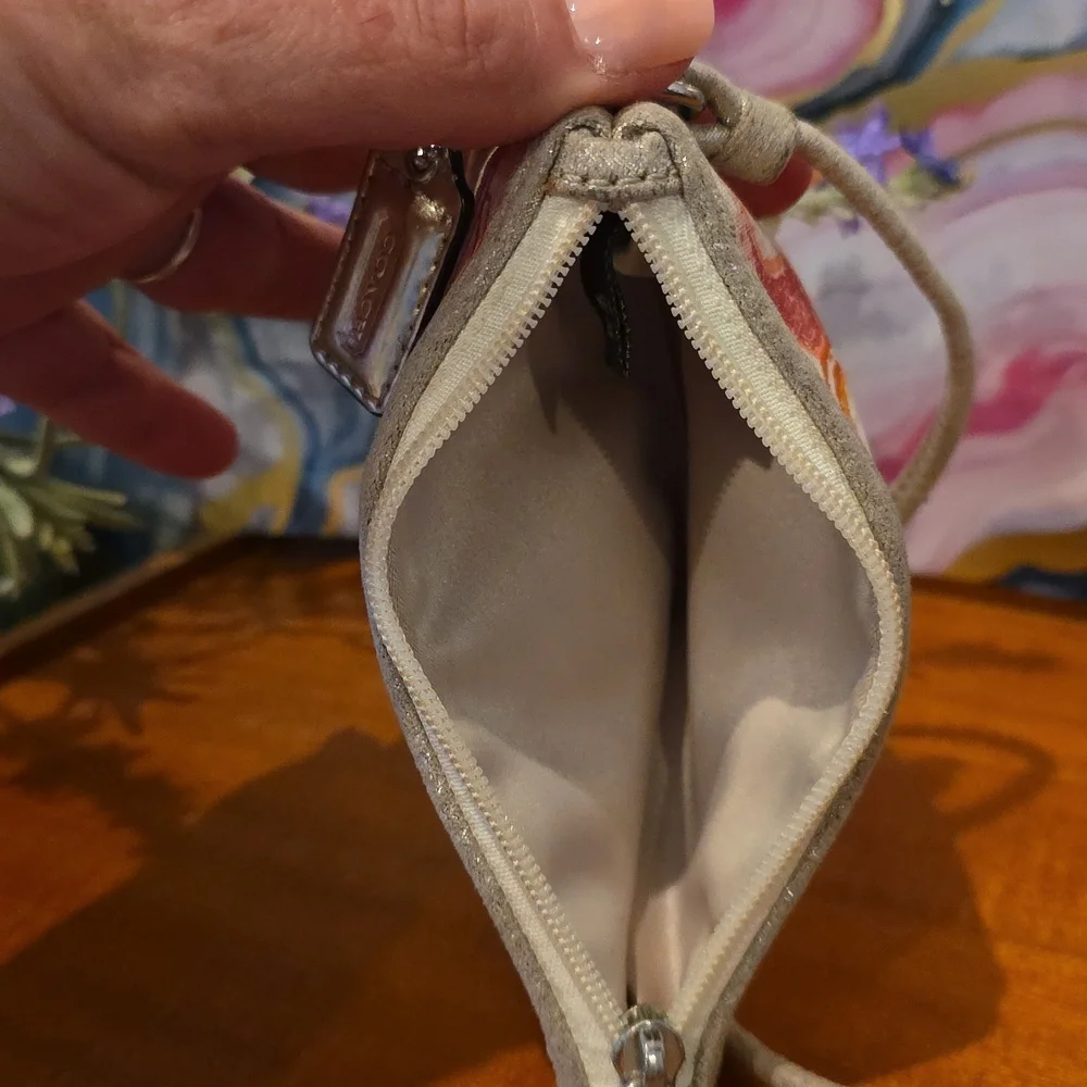 Coach Poppy Scribble Wristlet